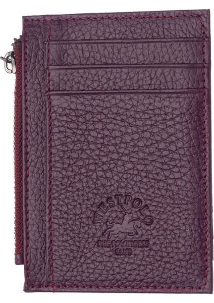 Ivo Fermuarlı Bozuk Para Bölmeli Unisex Hakiki Flötr Deri Kartlık - Mor modelleri