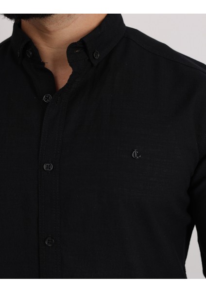 Flam Keten Slim Fit Spor ve Şık Erkek Gömlek