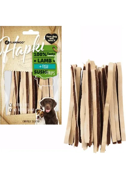 Hapki Kuzu Eti ve Balıklı Sushi Şerit Köpek Ödül Maması 85GR