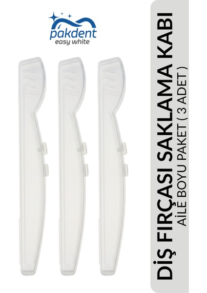 Diş Fırçası Saklama Kabı | 3 Adet | Geniş Boy | Şeffaf