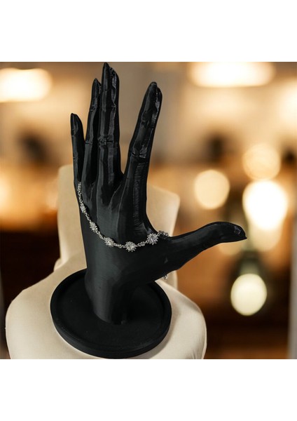 925 Ayar Gümüş Zirkon Taşlarla Çevrili Kalp Çiçeği Bileklik