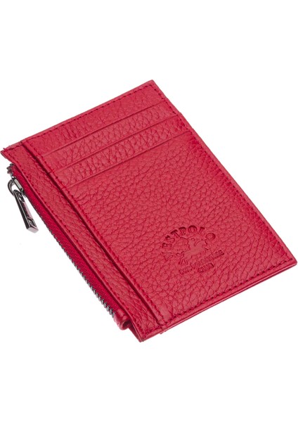 Ivo Fermuarlı Bozuk Para Bölmeli Unisex Hakiki Flötr Deri Kartlık - Kırmızı fiyatları