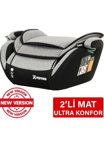 15-36 kg Oto Koltuğu Yükseltici I-Size Premium Booster Gri