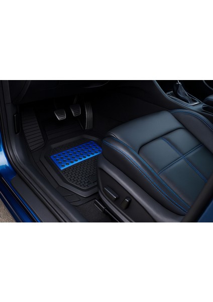 Ford Ecosport 2020 Uyumlu Havuzlu Ünıversal Pro Plus Oto Paspas Siyah - Mavi