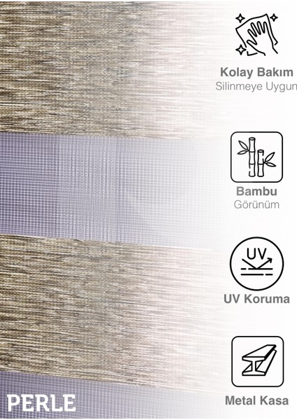 Vizon Renk Bambu Stor Zebra Perde Yüksek Kalite Alüminyum Kasa indirimleri