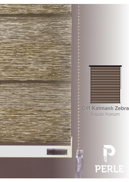 Vizon Renk Bambu Stor Zebra Perde Yüksek Kalite Alüminyum Kasa modelleri