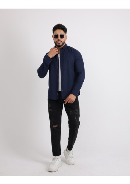 Flam Keten Slim Fit Spor ve Şık Erkek Gömlek