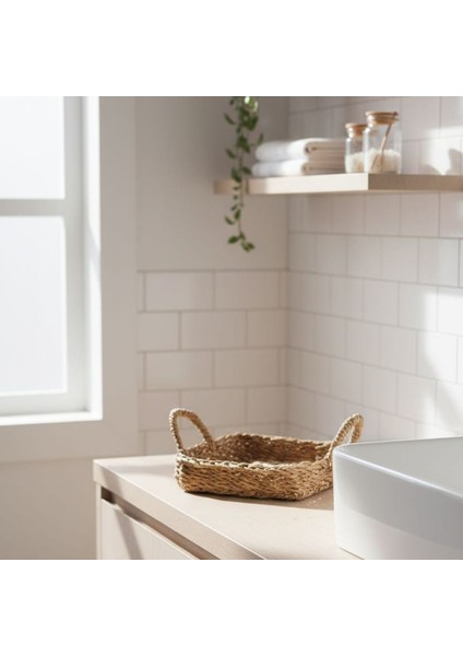 Hasır Saplı Dekoratif Sepet / Peçetelik