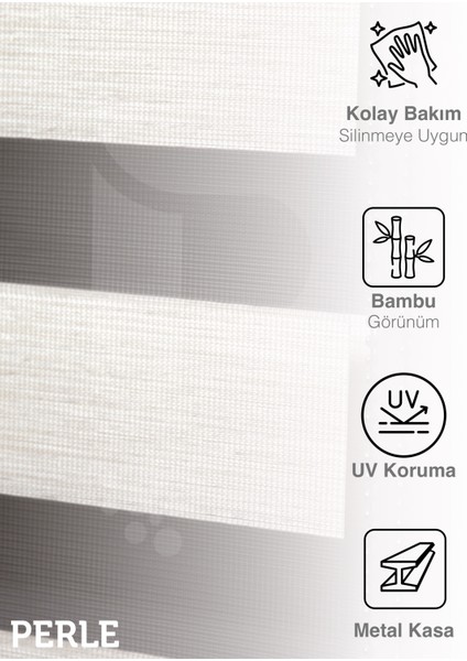 Krem Renk Bambu Stor Zebra Perde Yüksek Kalite Alüminyum Kasa indirimleri
