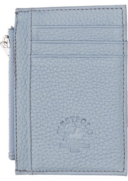 Ivo Fermuarlı Bozuk Para Bölmeli Unisex Hakiki Flötr Deri Kartlık - Buz Mavisi modelleri