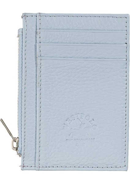 Ivo Fermuarlı Bozuk Para Bölmeli Unisex Hakiki Flötr Deri Kartlık - Buz Mavisi fırsatları