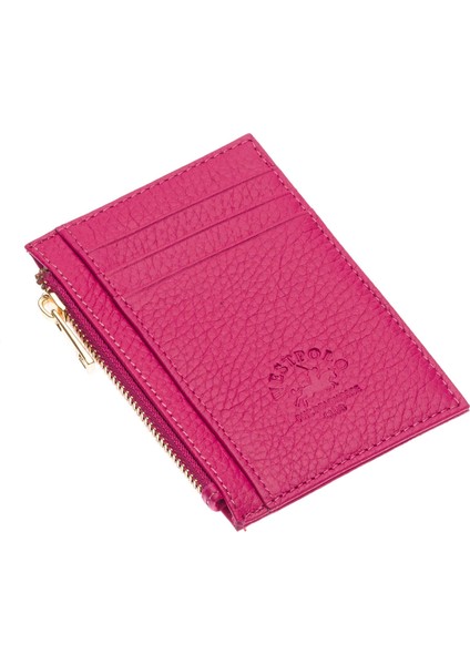Ivo Fermuarlı Bozuk Para Bölmeli Unisex Hakiki Flötr Deri Kartlık - Fuşya fiyatları