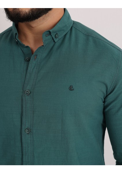 Flam Keten Slim Fit Spor ve Şık Erkek Gömlek