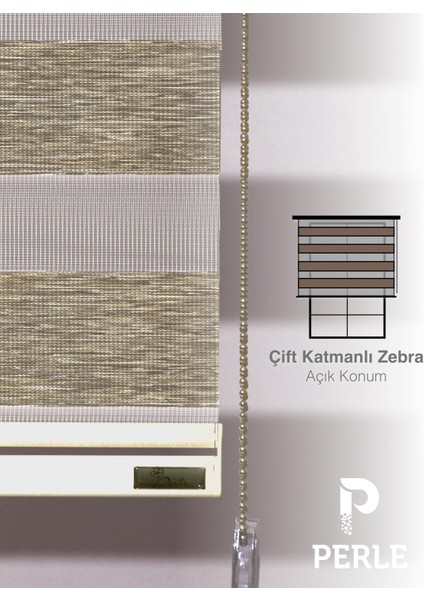 Vizon Renk Bambu Stor Zebra Perde Yüksek Kalite Alüminyum Kasa fırsatları