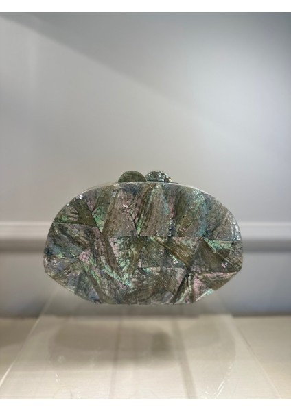 Oyster LY0141A Sedef Elyapımı Açık Yeşil Çanta