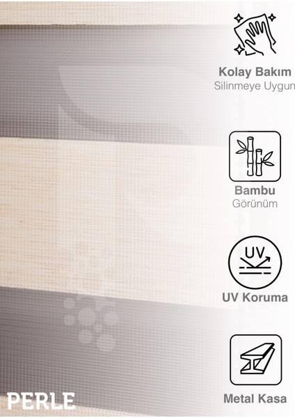 Sahra Beji Renk Bambu Stor Zebra Perde Yüksek Kalite Alüminyum Kasa indirimleri