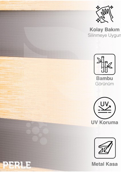 Fil Dişi Renk Bambu Stor Zebra Perde Yüksek Kalite Alüminyum Kasa indirimleri