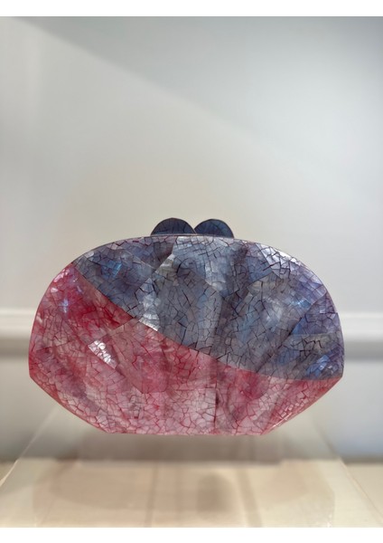 Oyster LY0141F Sedef El Yapımı Pembe-Lila Çanta