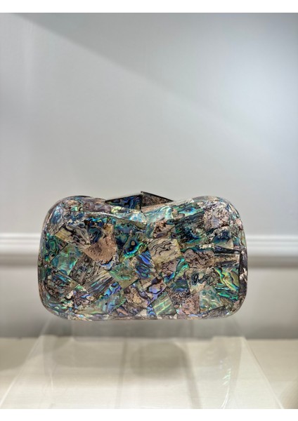 Cracky LY0117B Sedef El Yapımı Mavi Çanta