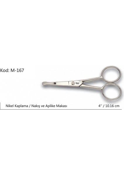 Europe Aplike ve Nakış Makası Kıvrık Küt Uçlu No:4 10,16 cm