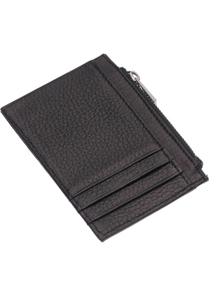 Ivo Fermuarlı Bozuk Para Bölmeli Unisex Hakiki Flötr Deri Kartlık - Siyah fırsatları