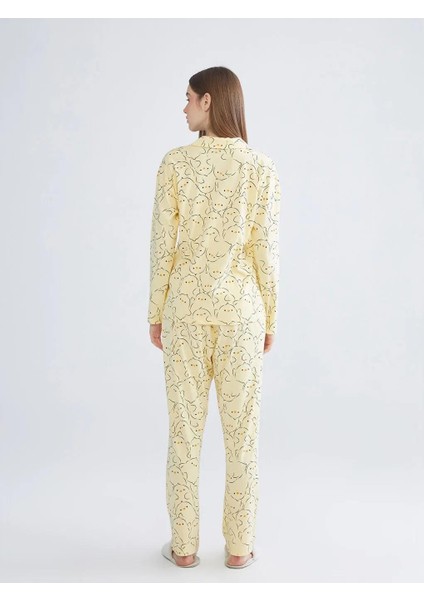Gömlek Yaka Baskılı Kadın Pijama Takımı (W5) fırsatları