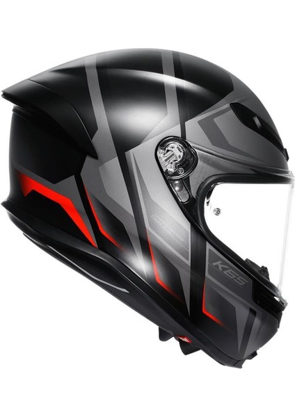 K6 S Karve Matt Black Grey Red Kapalı Kask modelleri
