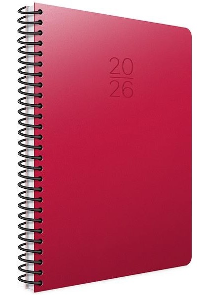 2026 Spiralli Günlük Ajanda 20X28 cm 419-SEK Kırmızı