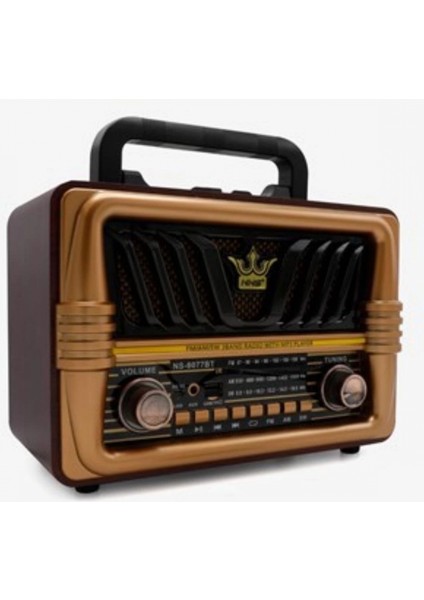 Büyük Boy Telefon Tutma Saplı Retro Ahşap Tasarım Bluetooth Hoparlörlü Radyo – Fm/am Destekli, Şarjlı ve Taşınabilir Radyo NS-8077 (4887) fiyatları