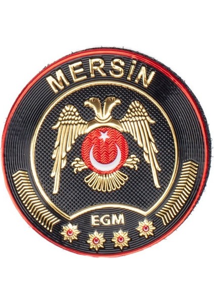 Mersin Çevik Kuvvet Polis Arması 3D Plastik Tpu, Yeni Tip, Cırtlı, Standart Ölçü,