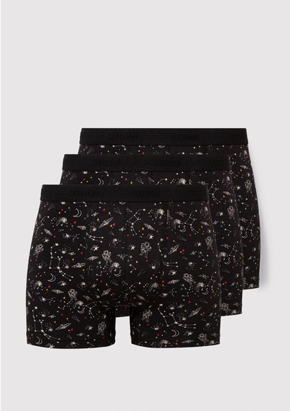3lü Galaksi Baskılı Siyah Boxer 0912234-900