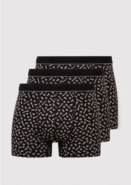 3lü Baskılı Siyah Boxer 0912207-85857