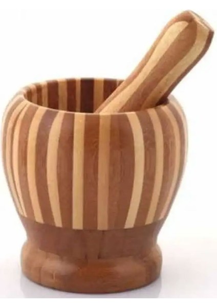 Doğal bambu havan ve tokmak seti