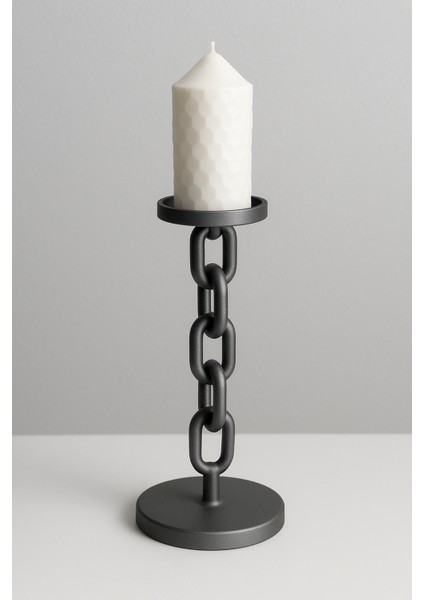 Modern Zincir Tasarımlı Şamdan | Dekoratif Mumluk (3 Farklı Boy Seçeneği)