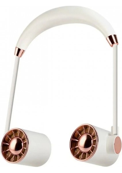 Boyunluk Fan Hava Soğutucu Vantilatör Boyuna Asmalı Şarjlı 3 Kademeli Mini Klima Beyaz