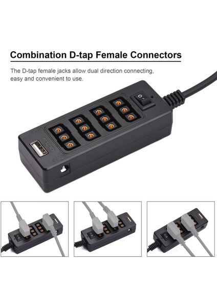 D-Tap B Tipi Soket D-Tap Erkek-8 Portlu Güç Kaplosu D9817 fırsatları