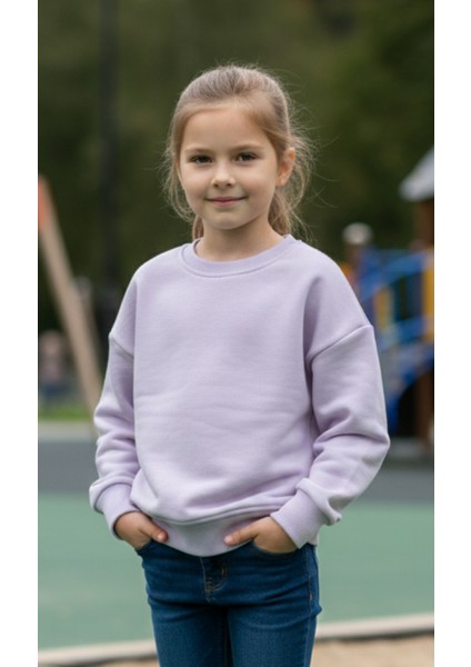 Erkek ve Kız Çocukları Için 3 Iplik Kumaş Sweatshirt %100 Pamuk Unisex