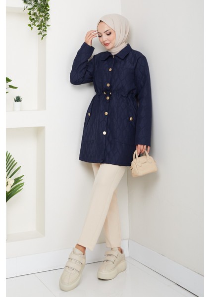 Kadın Beli Tünel Geçişli Kapitone Ceket Mont -PMK472 fiyatları