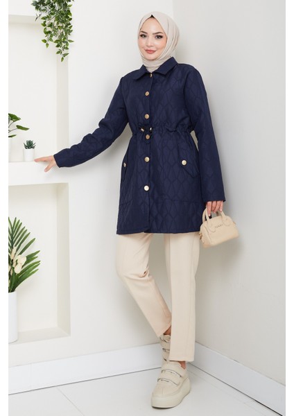 Kadın Beli Tünel Geçişli Kapitone Ceket Mont -PMK472 modelleri