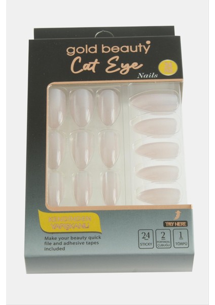 Resveq Gold 24LÜ Kedi Gözü Takma Tırnak-Açık Pembe fiyatları