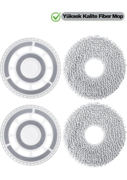 Roborock Qrevo Curv,qrevo C,qrevo L Uyumlu Mikrofiber Paspas,mop Tutucu Braket Yedek Seti-4 Parça