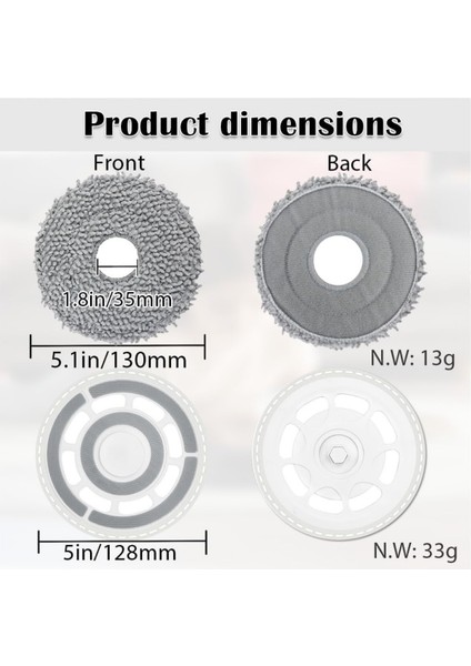 Roborock Qrevo Curv,qrevo C,qrevo L Uyumlu Mikrofiber Paspas,mop Tutucu Braket Yedek Seti-4 Parça fiyatları