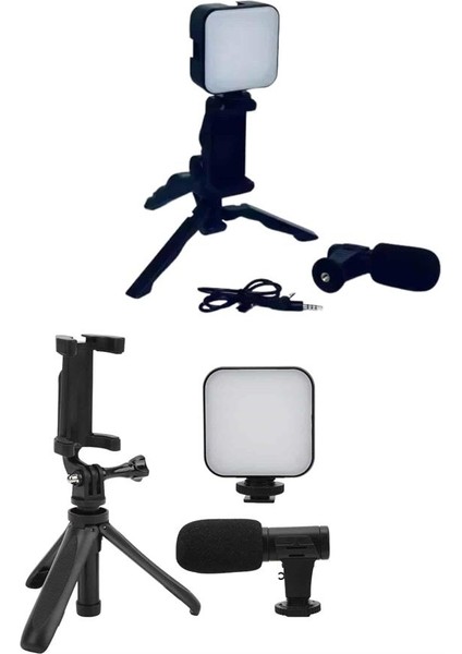 Resveq Telefon Tutucu Mikrofonlu Işıklı Youtuber Video Kayıt modelleri