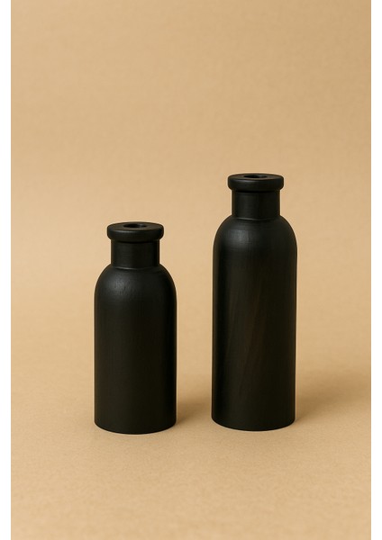 2’li El Boyaması Siyah Ahşap Vazo Seti – Yapay Bitkiler Dahildir fırsatları