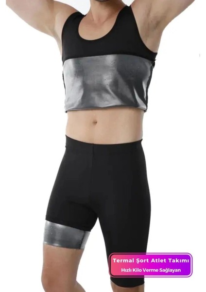 Seri Terleme Hızlandırıcı Rahat Şık Destekleyici Termal Sauna Şort Atlet Takım