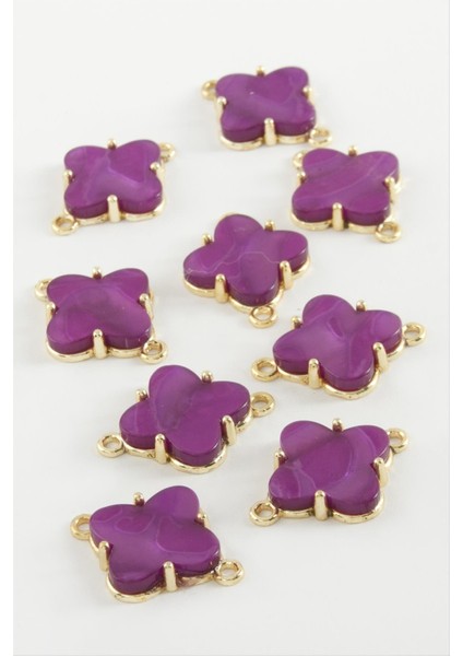 Resveq Çiçek Tek Kulp Polyester Bileklik ve Kolye Ucu Aparatı 1 Adet-Mor fiyatları