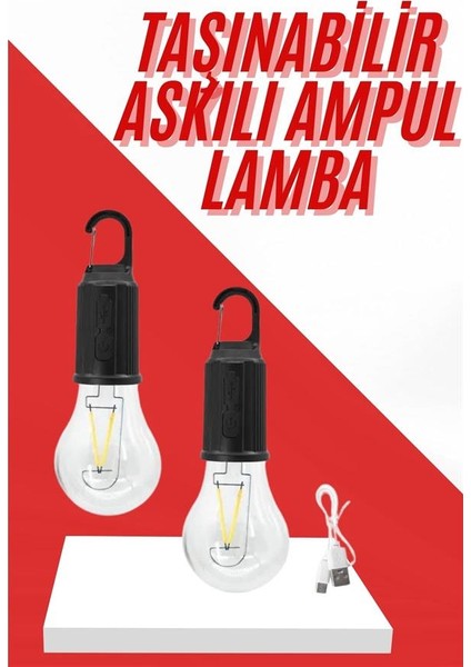 Resveq Şarjlı Aydınlatma Ampul Tasarımlı Ambians Işık Askılı Kamp Lambası fiyatları