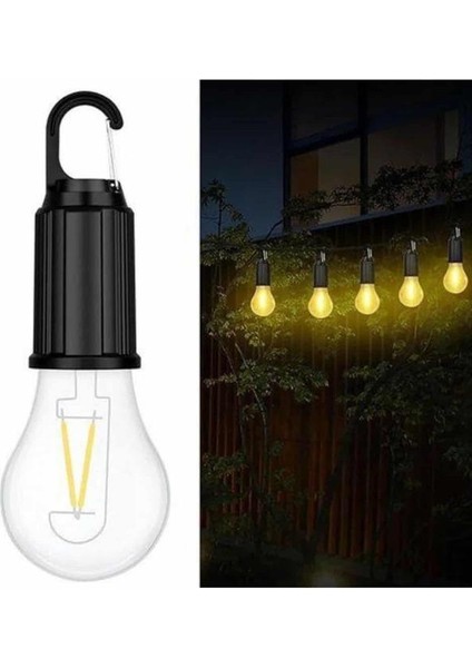 Resveq Şarjlı Dekoratif Kamp Lambası Askılı Ampul LED Işık Type-C Girişli modelleri