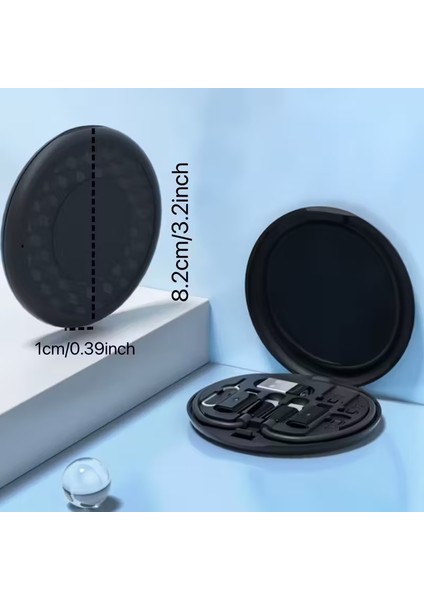 5'i 1 Arada 60W Destekli Seyahat Kablo Kutusu - Micro Usb, Type-C, Lightning 5 In 1 Şarj Seti