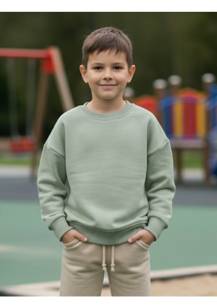 Erkek ve Kız Çocukları Için 3 Iplik Kumaş Sweatshirt %100 Pamuk Unisex